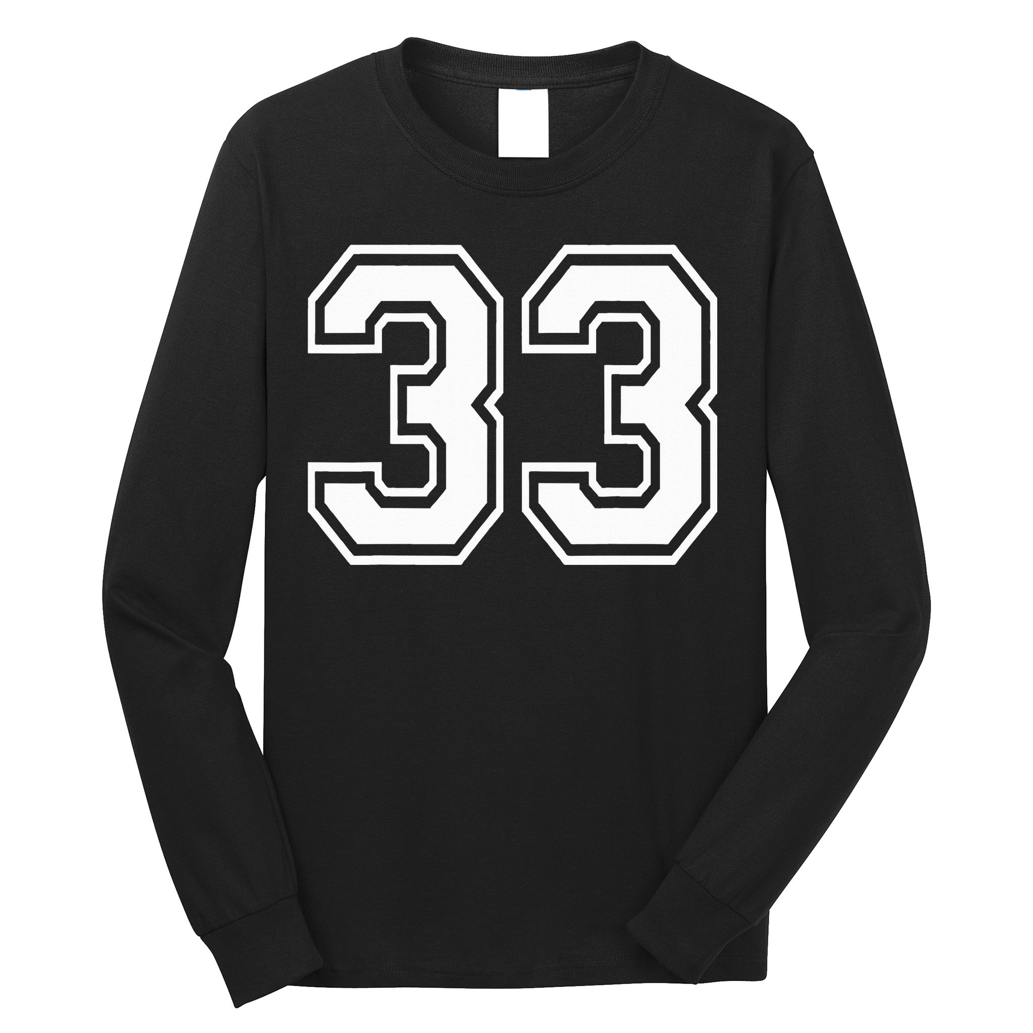 Number 33 Varsity Sports Team Jersey 33rd Birthday 33 Years Long Sleeve Shirt