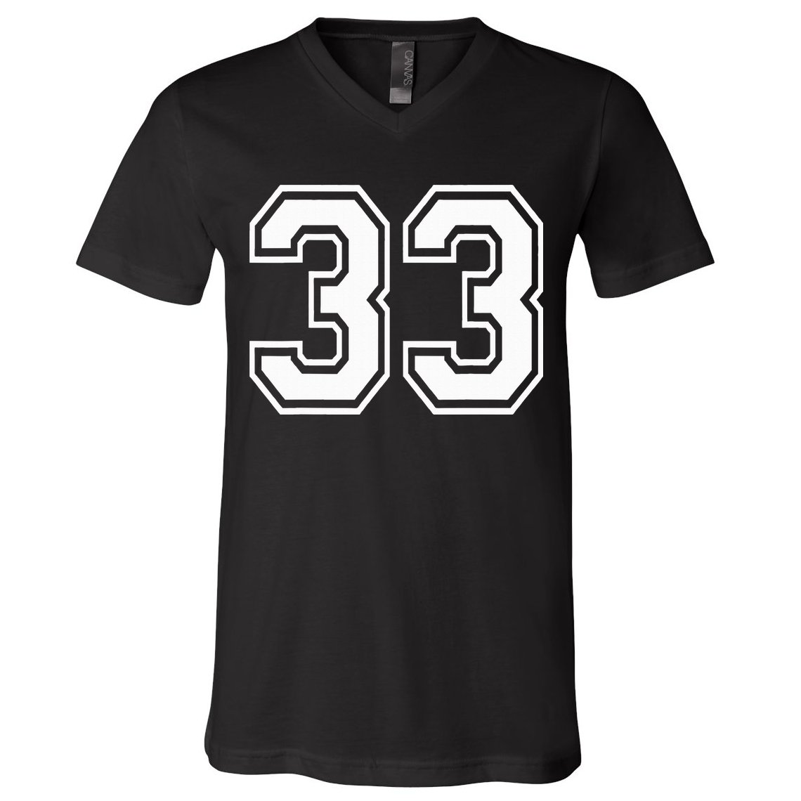 Number 33 Varsity Sports Team Jersey 33rd Birthday 33 Years V-Neck T-Shirt
