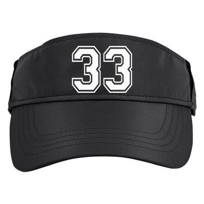 Number 33 Varsity Sports Team Jersey 33rd Birthday 33 Years Adult Drive Performance Visor