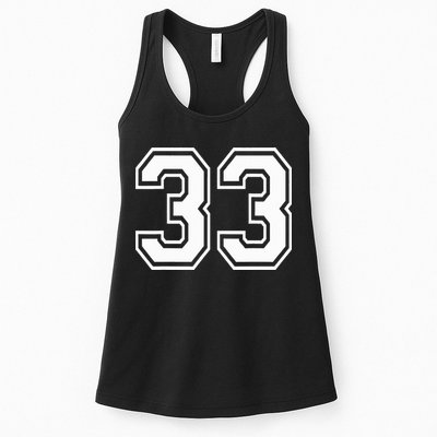 Number 33 Varsity Sports Team Jersey 33rd Birthday 33 Years Womens Tank Top