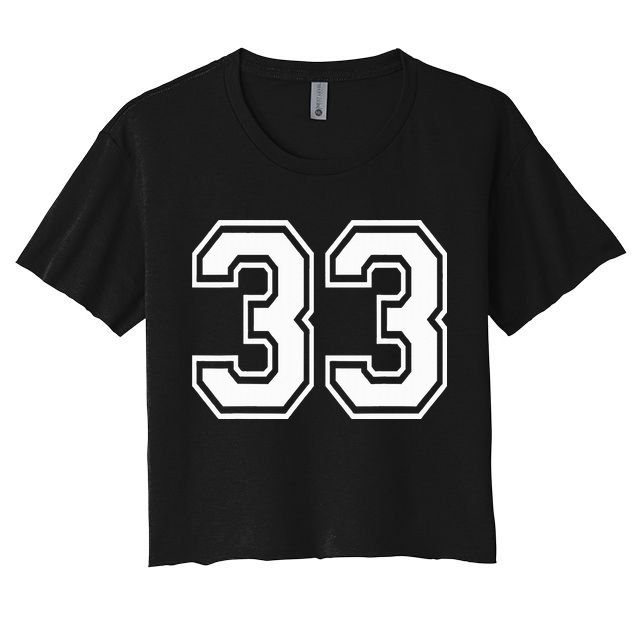 Number 33 Varsity Sports Team Jersey 33rd Birthday 33 Years Crop Top