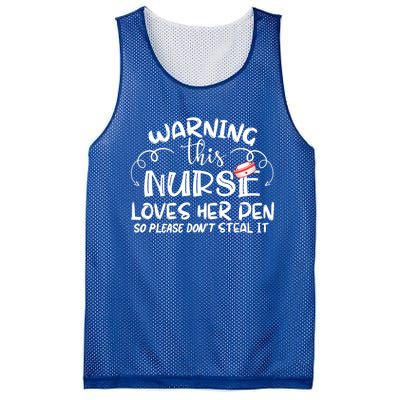 Nurse 365 Warning This Nurse Loves Her Pen Funny Nursing Gift Mesh Reversible Basketball Jersey Tank