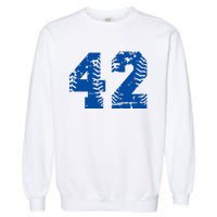 Number 42 Baseball Blue Garment-Dyed Sweatshirt