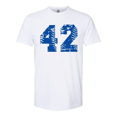 Number 42 Baseball Blue Softstyle® CVC T-Shirt