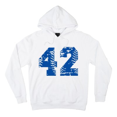 Number 42 Baseball Blue Hoodie