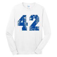 Number 42 Baseball Blue Tall Long Sleeve T-Shirt