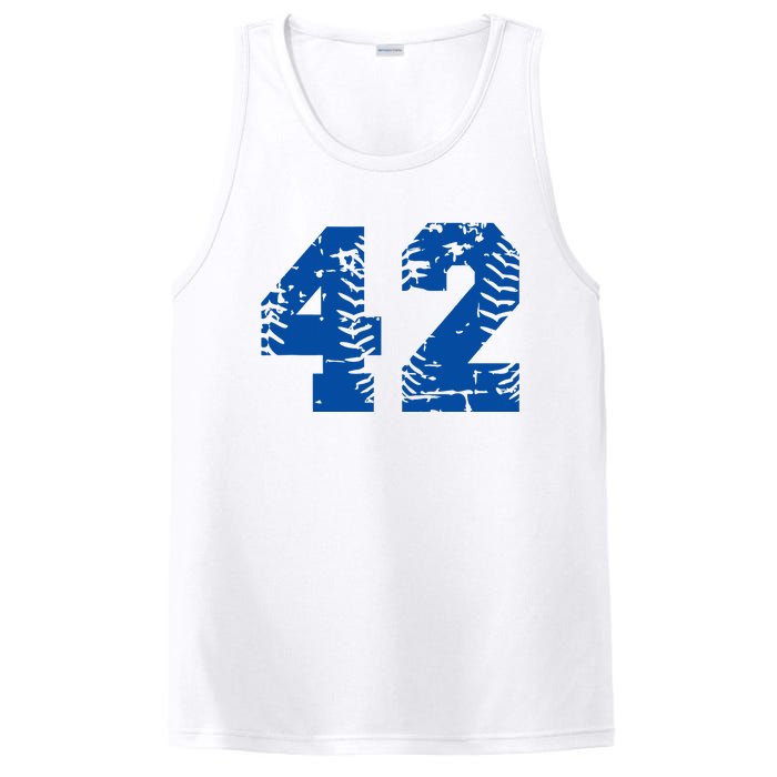 Number 42 Baseball Blue PosiCharge Competitor Tank