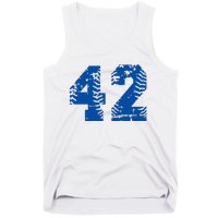 Number 42 Baseball Blue Tank Top