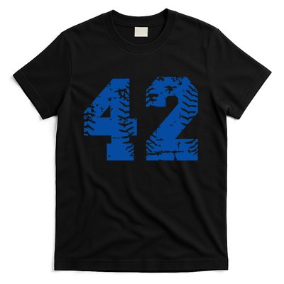 Number 42 Baseball Blue Vintage Number T-Shirt