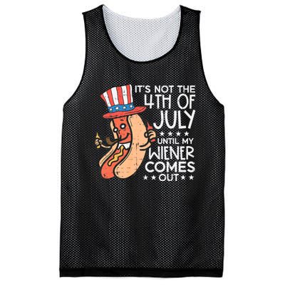 Not 4th July Until My Wiener Come Out Funny Hotdog Mesh Reversible Basketball Jersey Tank