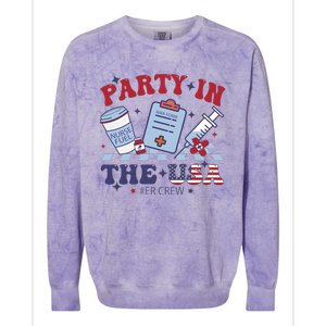 Nurse 4th Of July Party Colorblast Crewneck Sweatshirt