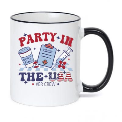 Nurse 4th Of July Party 11oz Black Color Changing Mug