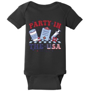 Nurse 4th Of July Party Baby Bodysuit