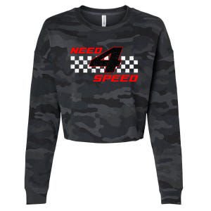 Need 4 Speed Birthday Four Year Old Racing Car Driver Cropped Pullover Crew