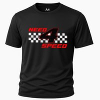 Need 4 Speed Birthday Four Year Old Racing Car Driver Performance Shirt