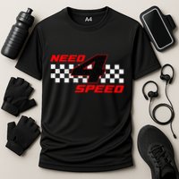 Need 4 Speed Birthday Four Year Old Racing Car Driver Performance Shirt