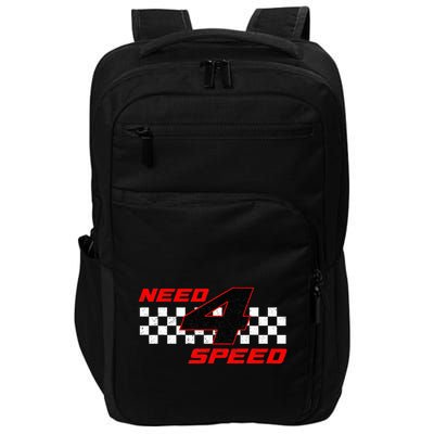 Need 4 Speed Birthday Four Year Old Racing Car Driver Impact Tech Backpack