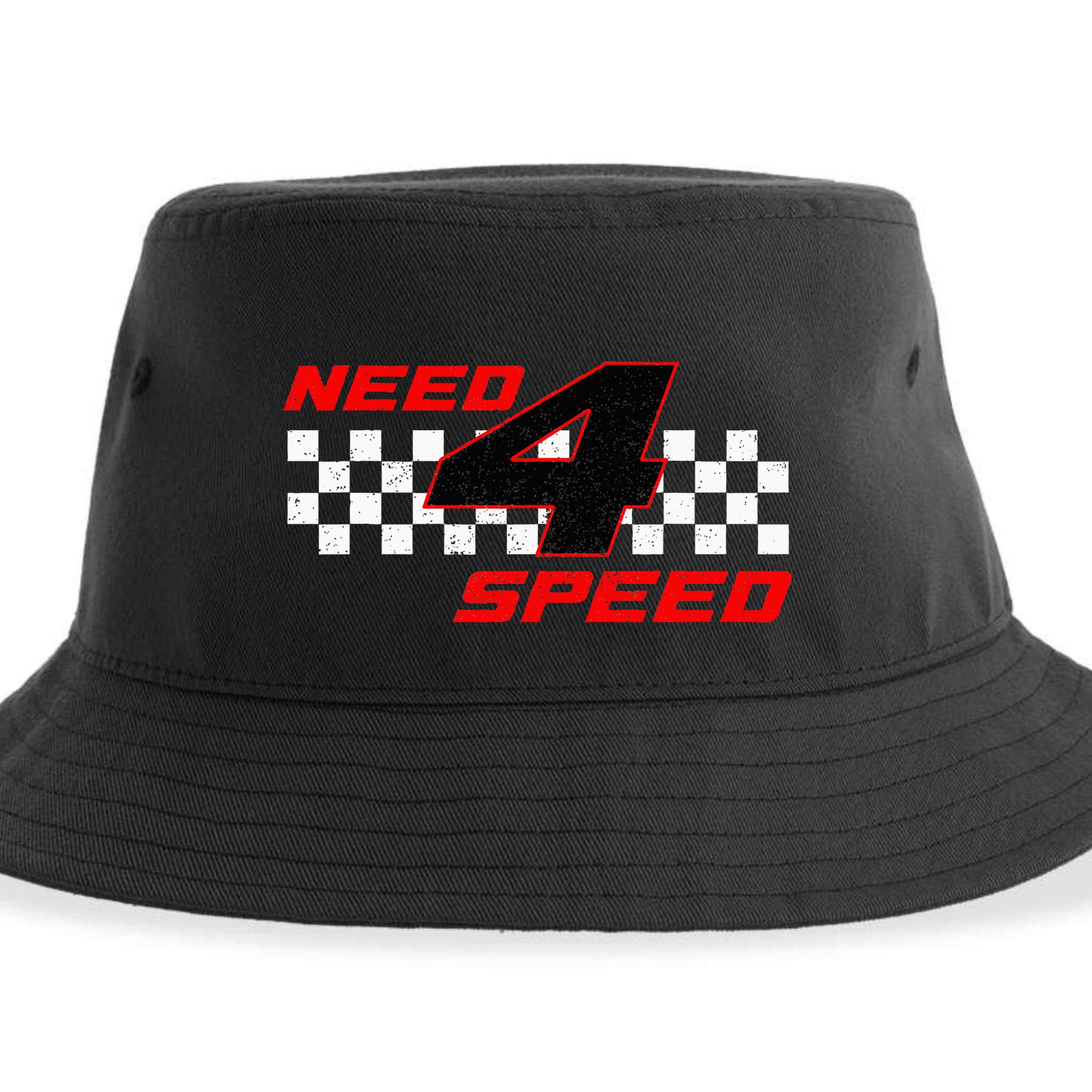 Need 4 Speed Birthday Four Year Old Racing Car Driver Sustainable Bucket Hat