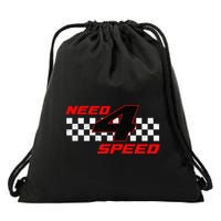 Need 4 Speed Birthday Four Year Old Racing Car Driver Drawstring Bag