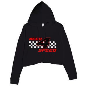 Need 4 Speed Birthday Four Year Old Racing Car Driver Crop Fleece Hoodie