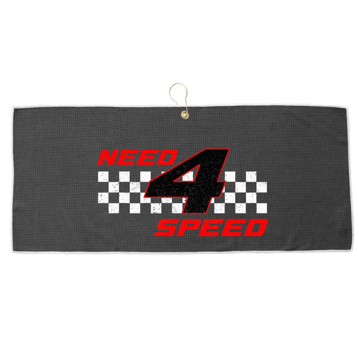 Need 4 Speed Birthday Four Year Old Racing Car Driver Large Microfiber Waffle Golf Towel