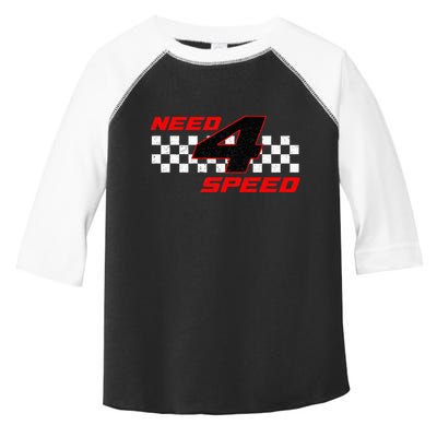 Need 4 Speed Birthday Four Year Old Racing Car Driver Toddler Fine Jersey T-Shirt