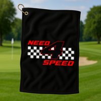 Need 4 Speed Birthday Four Year Old Racing Car Driver Golf Towel