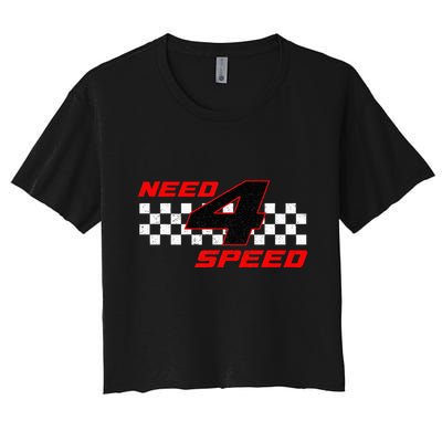 Need 4 Speed Birthday Four Year Old Racing Car Driver Crop Top