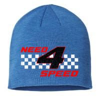 Need 4 Speed Birthday Four Year Old Racing Car Driver Sustainable Beanie