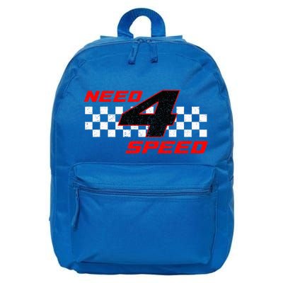 Need 4 Speed Birthday Four Year Old Racing Car Driver 16 in Basic Backpack