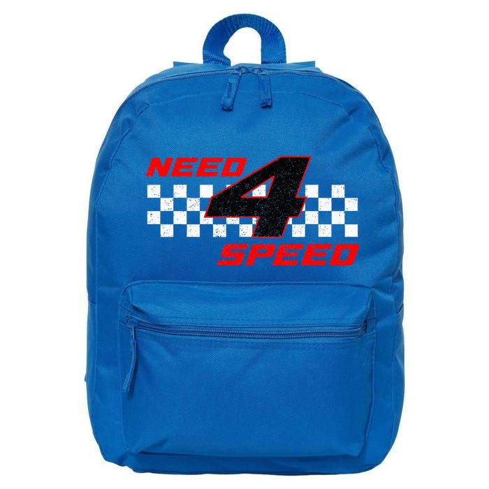 Need 4 Speed Birthday Four Year Old Racing Car Driver 16 in Basic Backpack
