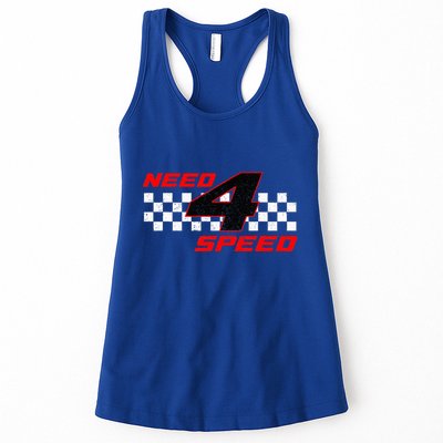 Need 4 Speed Birthday Four Year Old Racing Car Driver Womens Tank Top