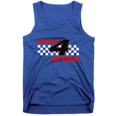 Need 4 Speed Birthday Four Year Old Racing Car Driver Tank Top