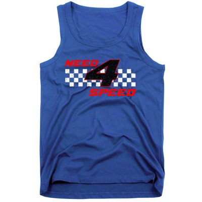 Need 4 Speed Birthday Four Year Old Racing Car Driver Tank Top