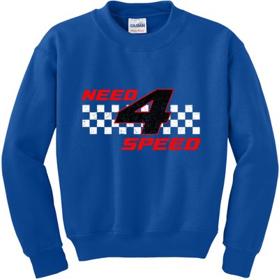 Need 4 Speed Birthday Four Year Old Racing Car Driver Kids Sweatshirt