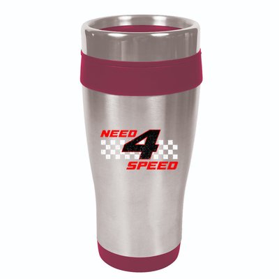 Need 4 Speed Birthday Four Year Old Racing Car Driver 16oz Travel Tumbler