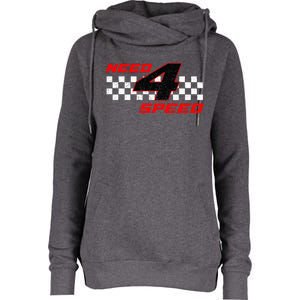 Need 4 Speed Birthday Four Year Old Racing Car Driver Womens Funnel Neck Pullover Hood