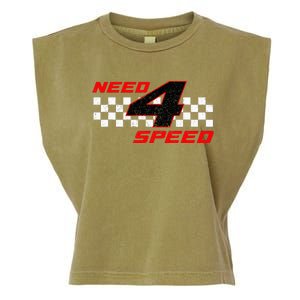 Need 4 Speed Birthday Four Year Old Racing Car Driver Garment-Dyed Women's Muscle Tee