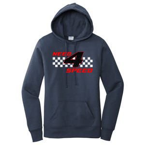 Need 4 Speed Birthday Four Year Old Racing Car Driver Women's Pullover Hoodie