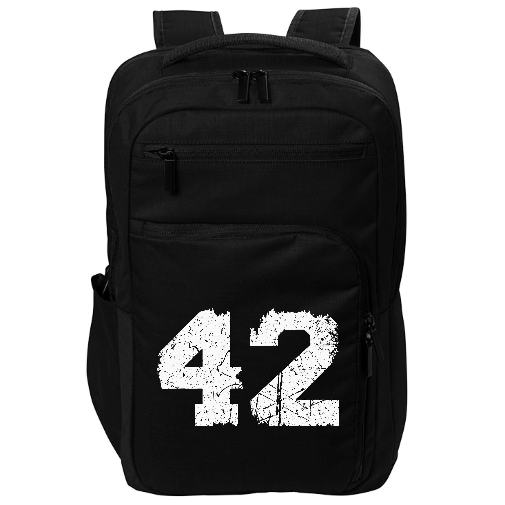 Number 42 Sports Jersey Vintage Torn White Lucky Number Impact Tech Backpack