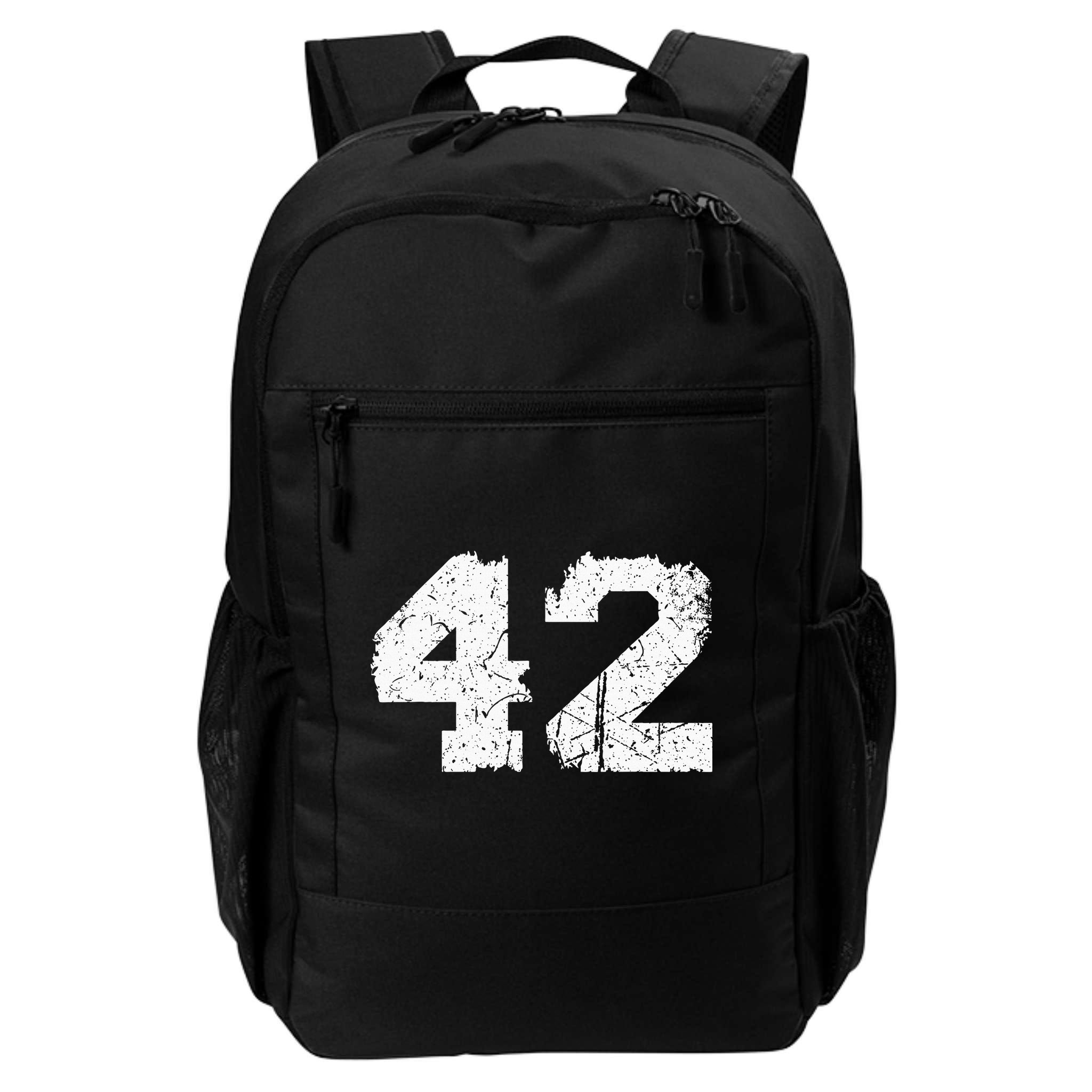 Number 42 Sports Jersey Vintage Torn White Lucky Number Backpack
