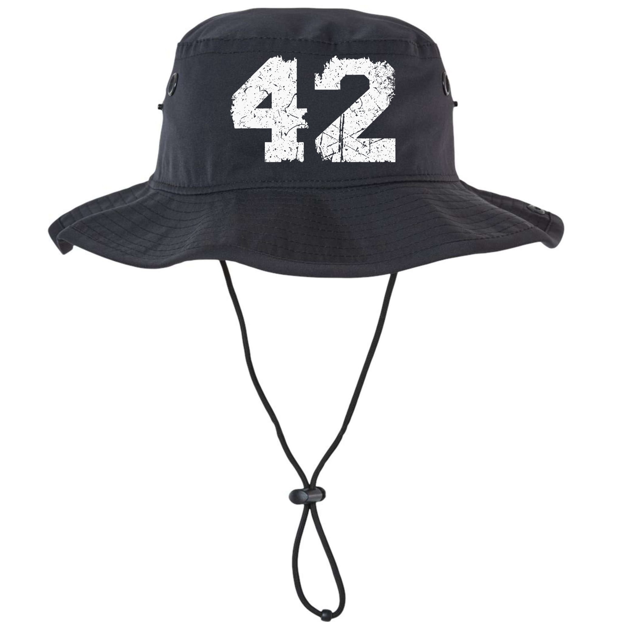 Number 42 Sports Jersey Vintage Torn White Lucky Number Bucket Hat