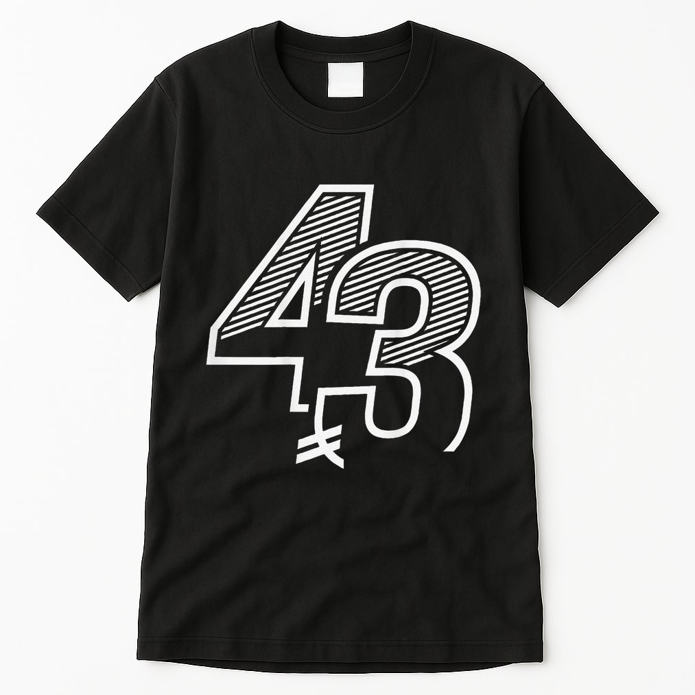 Number 43 Sports Jersey 43 Birthday (Frontback) Tall T-Shirt