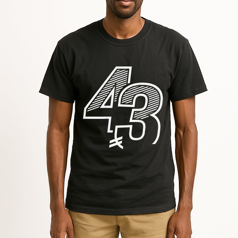 Number 43 Sports Jersey 43 Birthday (Frontback) Tall T-Shirt