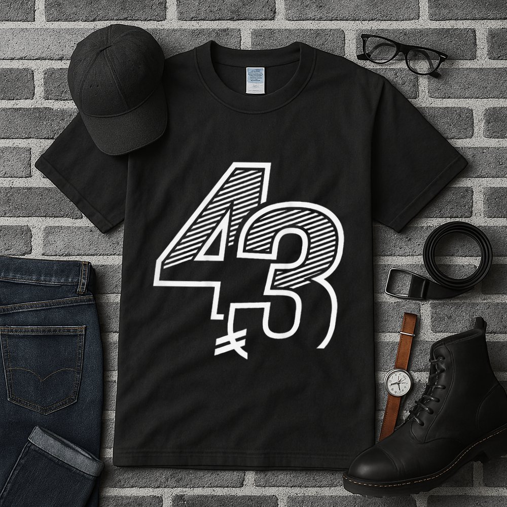 Number 43 Sports Jersey 43 Birthday (Frontback) Tall T-Shirt
