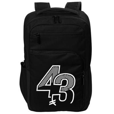 Number 43 Sports Jersey 43 Birthday (Frontback) Impact Tech Backpack