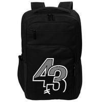 Number 43 Sports Jersey 43 Birthday (Frontback) Impact Tech Backpack