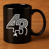 Number 43 Sports Jersey 43 Birthday (Frontback) 11oz C Handle Ceramic Mug