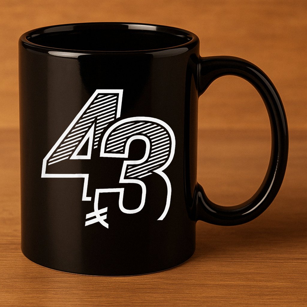 Number 43 Sports Jersey 43 Birthday (Frontback) 11oz C Handle Ceramic Mug