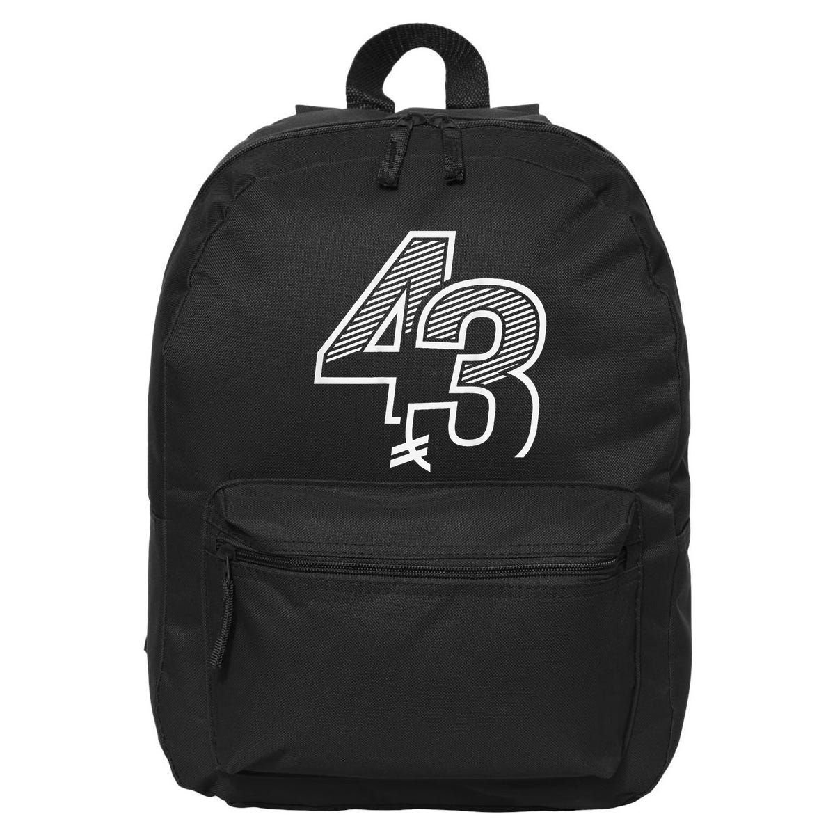 Number 43 Sports Jersey 43 Birthday (Frontback) 16 in Basic Backpack